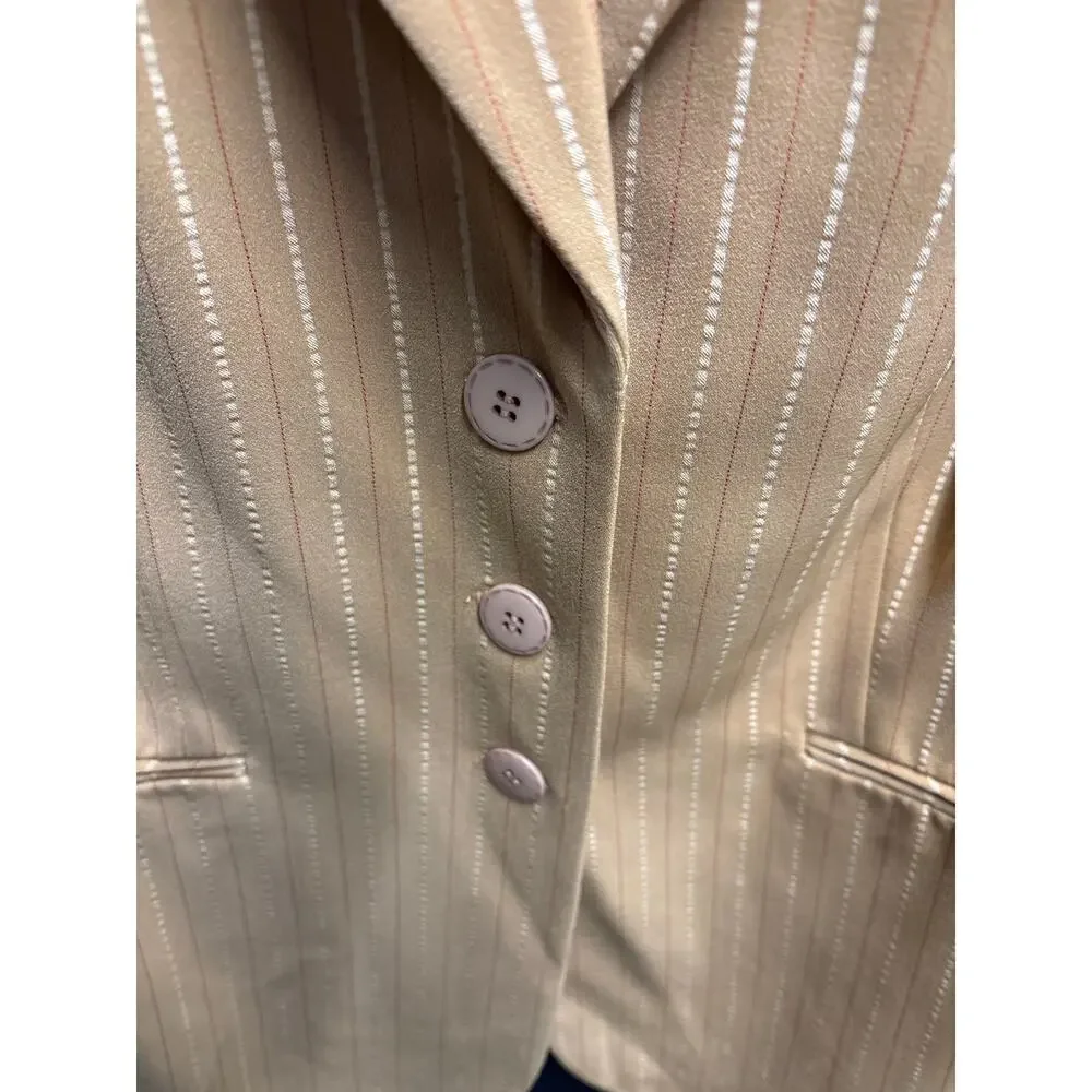 NWT Levine Classics Too Camel Spice Pinstripe Women’s Pant Suit Set 22W